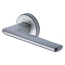 Sorrento Door Handle Lever Latch on Round Rose Trino Design Satin Chrome finish
 - SC-5352-SC - Choice Handles
