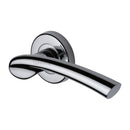 Sorrento Door Handle Lever Latch on Round Rose Paris Design Polished Chrome finish - SC-6743-PC - Choice Handles