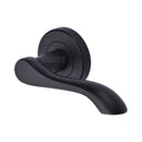 Sorrento Door Handle Lever Latch on Round Rose Aurora Design Matt Black finish
 - SC-7352-BLK