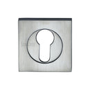 Sorrento Euro Profile Cylinder Escutcheon Square Satin Chrome finish - SC-SQ0192-SC - Choice Handles