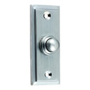 Prima - Stepped Door Bell Push 74mm x 32mm - Satin Chrome Plate - SCP183