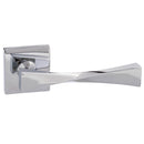 Senza Pari Guido Lever Door Handle on Flush Square Rose - Polished Chrome - SP190CP - Choice Handles