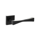 Senza Pari Guido Lever Door Handle on Flush Square Rose - Matt Black - SP190MB - Choice Handles