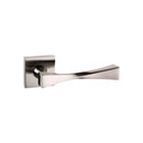 Senza Pari Guido Lever Door Handle on Flush Square Rose - Satin Nickel - SP190SN - Choice Handles