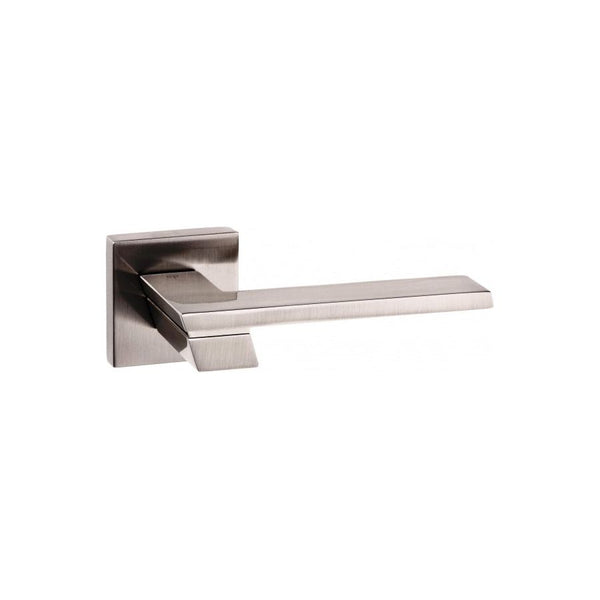 Senza Pari Giovanni Lever Door Handle on Flush Square Rose - Satin Nickel - SP203SN
