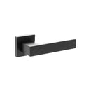 Senza Pari Panetti Lever Door Handle on Flush Square Rose - Matt Black - SP217MB - Choice Handles