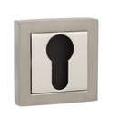 Senza Pari Euro Escutcheons on Square Rose - Satin Nickel/Polished Nickel - SPCESCESNNP - Choice Handles