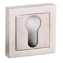 Senza Pari Euro Escutcheons on Square Rose - Satin Nickel - SPCESCESN - Choice Handles