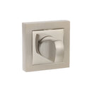 Senza Pari WC Turn and Release on Square Rose - Satin Nickel/Polished Nickel - SPCWCSNNP - Choice Handles