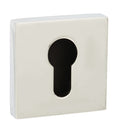 Senza Pari Euro Escutcheons on Flush Square Rose - Polished Chrome - SPESCECP - Choice Handles
