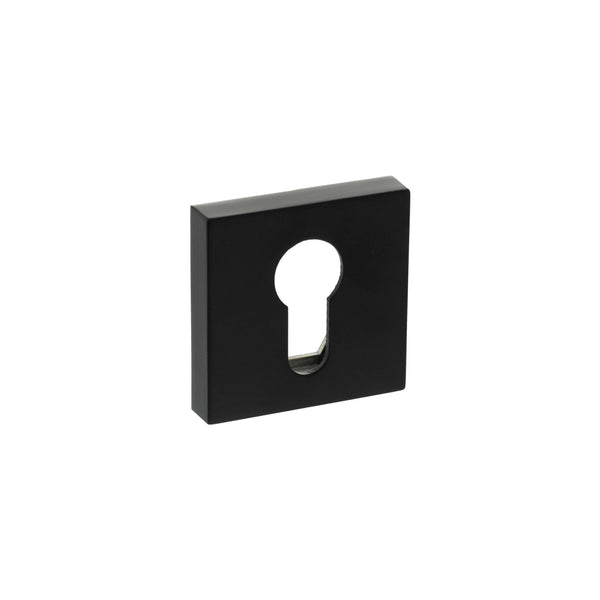 Senza Pari Euro Escutcheons on Minimal Square Rose - Matt Black - SPESCEMB - Choice Handles