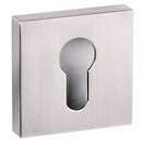 Senza Pari Euro Escutcheons on Flush Square Rose - Satin Nickel - SPESCESN - Choice Handles