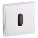 Senza Pari Key Escutcheons on Flush Square Rose - Polished Chrome - SPESCKCP - Choice Handles