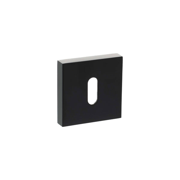 Senza Pari Key Escutcheons on Minimal Square Rose - Matt Black - SPESCKMB - Choice Handles