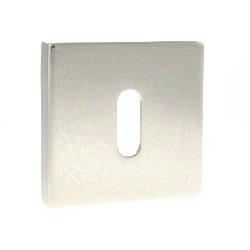 Senza Pari Key Escutcheons on Flush Square Rose - Polished Nickel - SPESCKPN - Choice Handles