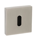 Senza Pari Key Escutcheons on Flush Square Rose - Satin Nickel - SPESCKSN - Choice Handles