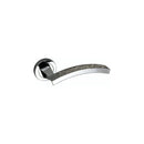 Senza Pari Crystal Lever Door Handle on Round Rose - Polished Chrome - SPM167CRCP - Choice Handles