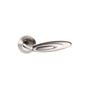 Senza Pari Elisse Lever Door Handle on Round Rose - Satin Nickel/Polished Chrome - SPM222SNCP - Choice Handles
