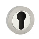 Senza Pari Euro Escutcheons on Round Rose - Satin Nickel/Nickel Plate - SPMESCESNNP - Choice Handles