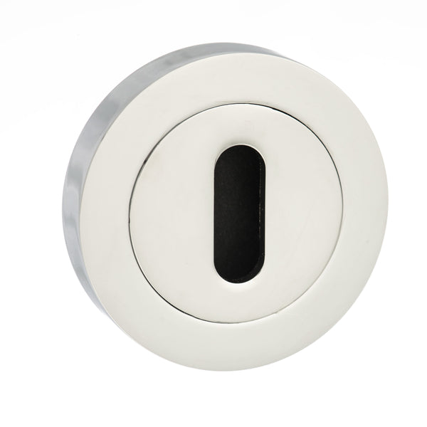 Senza Pari Key Escutcheons on Round Rose - Polished Chrome - SPMESCKCP - Choice Handles