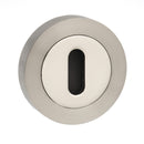 Senza Pari Key Escutcheons on Round Rose - Satin Nickel/Nickel Plate - SPMESCKSNNP - Choice Handles