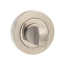 Senza Pari WC Turn and Release on Round Rose - Satin Nickel/Polished Nickel - SPMWCSNNP - Choice Handles