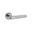 Senza Pari Andretta Knurled Lever Door Handle on Minimal Round Rose - Polished Chrome - SPR160PC - Choice Handles