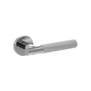 Senza Pari Rosarno Knurled Lever Door Handle on Minimal Round Rose - Polished Chrome - SPR170PC - Choice Handles