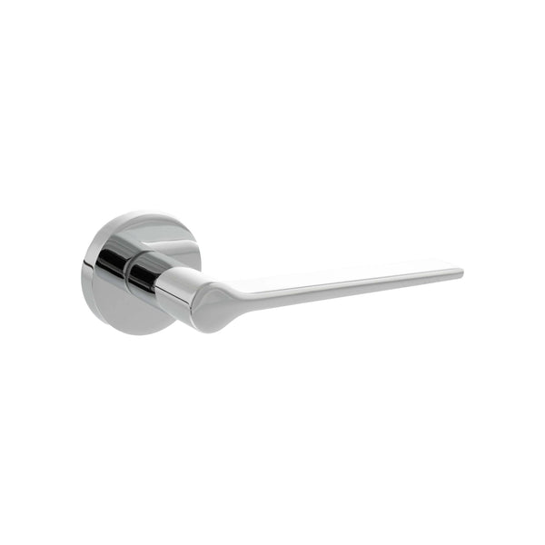 Senza Pari Laviano Lever Door Handle on Minimal Round Rose - Polished Chrome - SPR180PC - Choice Handles
