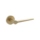 Senza Pari Laviano Lever Door Handle on Minimal Round Rose - Satin Brass - SPR180SB - Choice Handles