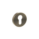 Senza Pari Euro Escutcheons on Minimal Round Rose - Antique Brass - SPRESCEAB - Choice Handles