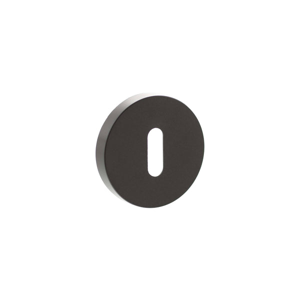 Senza Pari Key Escutcheons on Minimal Round Rose - Urban Dark Bronze - SPRESCKUDB - Choice Handles