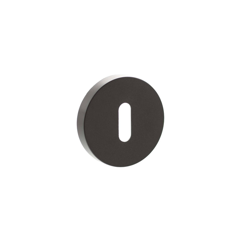 Senza Pari Key Escutcheons on Minimal Round Rose - Urban Dark Bronze - SPRESCKUDB - Choice Handles