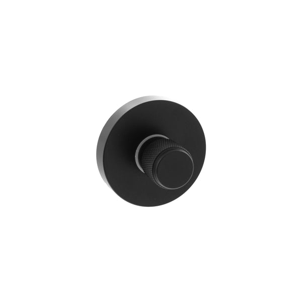 Senza Pari Knurled WC Turn and Release on Minimal Round Rose - Matt Black - SPRKWCMB