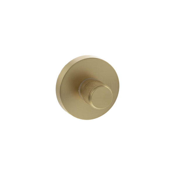 Senza Pari Knurled WC Turn and Release on Minimal Round Rose - Satin Brass - SPRKWCSB