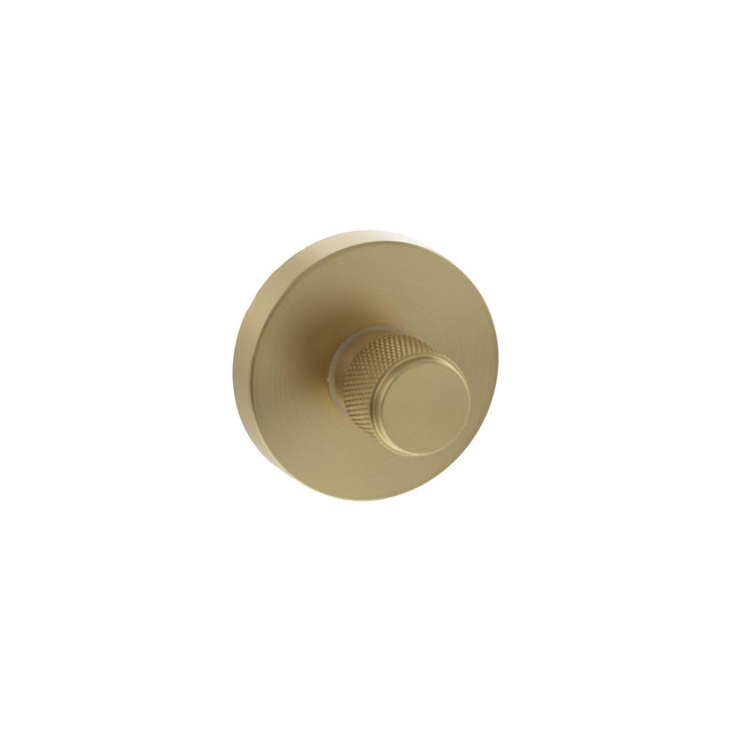 Senza Pari Knurled WC Turn and Release on Minimal Round Rose - Satin Brass - SPRKWCSB