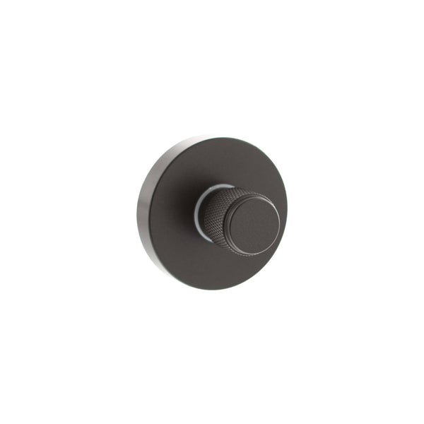 Senza Pari Knurled WC Turn and Release on Minimal Round Rose - Urban Dark Bronze - SPRKWCUDB
