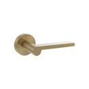 Senza Pari Darrio Lever Door Handle on Round Rose - Satin Brass - SPRO218SB - Choice Handles