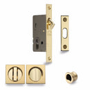 Sliding Lock with Square Privacy Turns Polished Brass - SQ2308-40-PB - Choice Handles