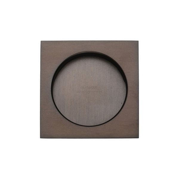 Sliding Square Flush Pull Pair Matt Bronze - SQ2327-MB - Choice Handles