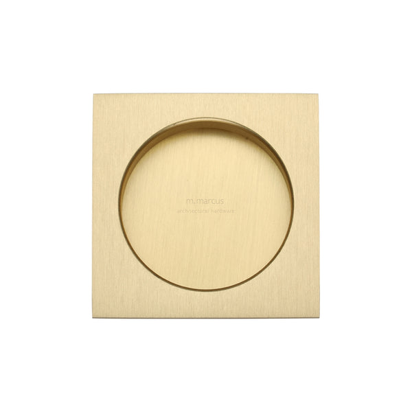 Sliding Square Flush Pull Pair Satin Brass - SQ2327-SB - Choice Handles