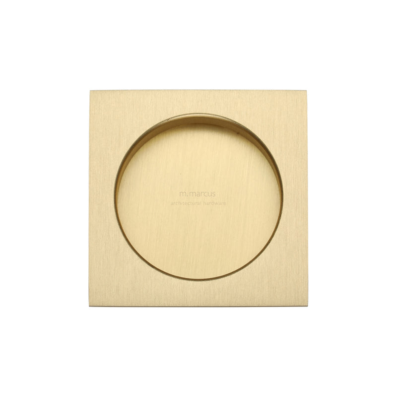 Sliding Square Flush Pull Pair Satin Brass - SQ2327-SB - Choice Handles