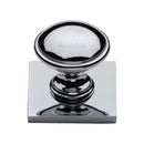 Heritage Brass Cabinet Knob Domed Design with Square Backplate 32mm Polished Chrome finish - SQ3950-PC - Choice Handles