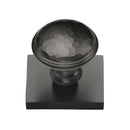 Heritage Brass Cabinet Knob Diamond Cut Design with Square Backplate 32mm Matt Bronze finish - SQ4545-MB - Choice Handles