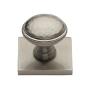 Heritage Brass Cabinet Knob Diamond Cut Design with Square Backplate 32mm Satin Nickel finish - SQ4545-SN - Choice Handles
