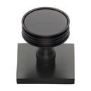 Heritage Brass Cabinet Knob Venetian Design with Square Backplate 32mm Matt Bronze finish - SQ4547-MB - Choice Handles