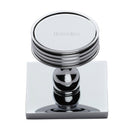 Heritage Brass Cabinet Knob Venetian Design with Square Backplate 32mm Polished Chrome finish - SQ4547-PC - Choice Handles