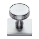 Heritage Brass Cabinet Knob Venetian Design with Square Backplate 32mm Satin Chrome finish - SQ4547-SC - Choice Handles