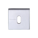 Heritage Brass Key Escutcheon Square Polished Chrome finish - SQ5002-PC - Choice Handles