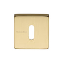 Heritage Brass Key Escutcheon Square Satin Brass finish - SQ5002-SB - Choice Handles